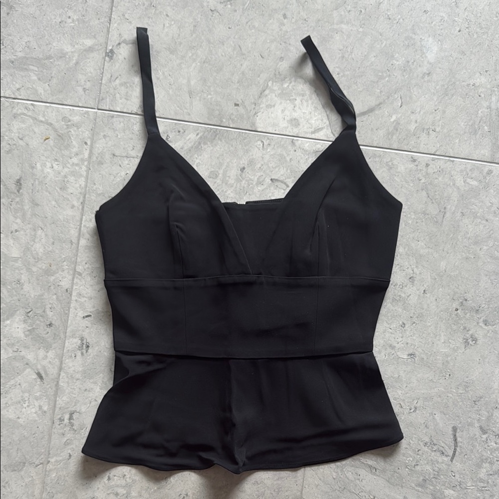 ALC Peplum Zip Tank Elegant Black Women's Top sz 4